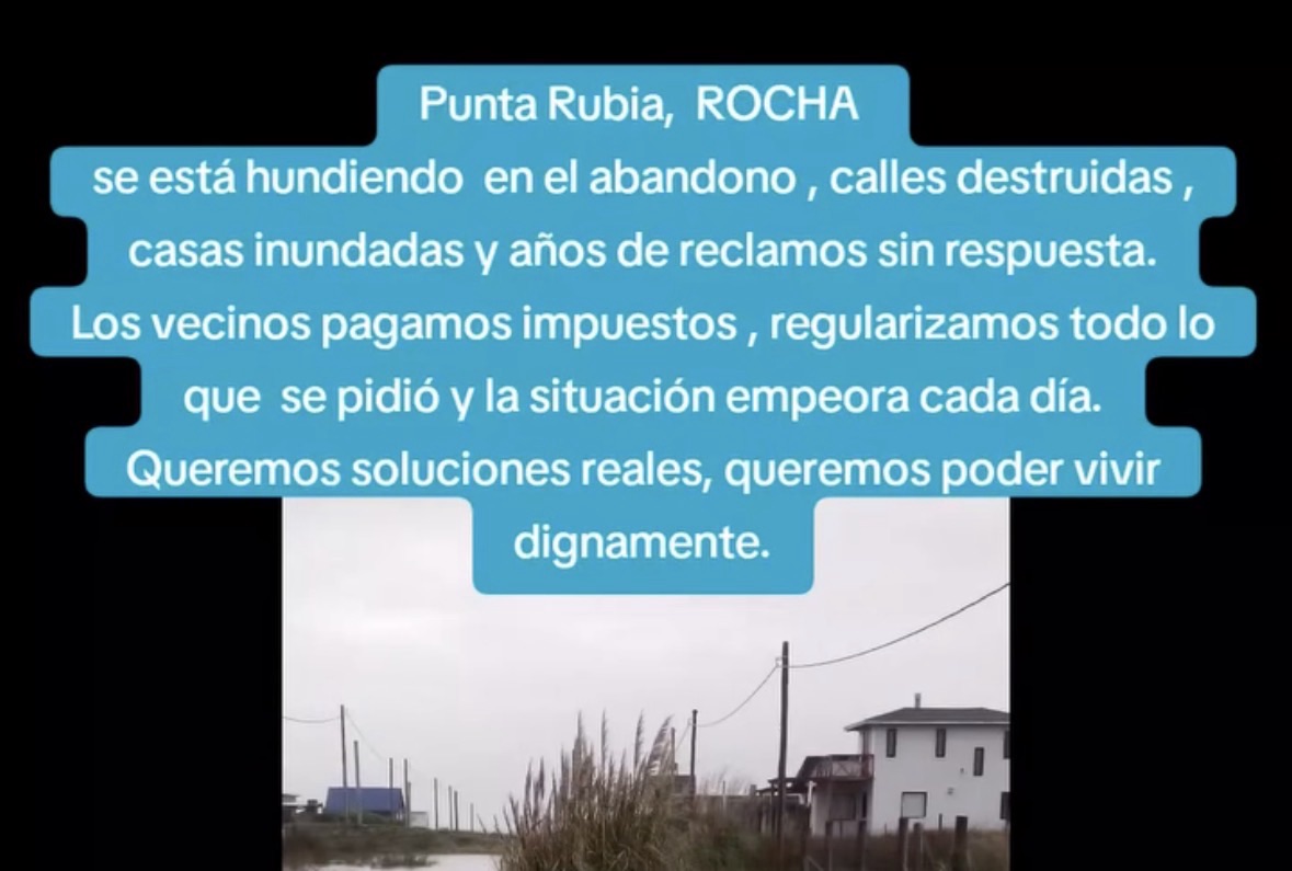 Reclamo de un grupo de vecinos de Punta Rubia por el estado de las calles